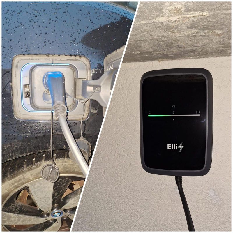 Installierte Wallbox zur Ladung eines Elektroautos